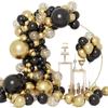 Black Gold Series Balloon Set for Birthday Party Decoration