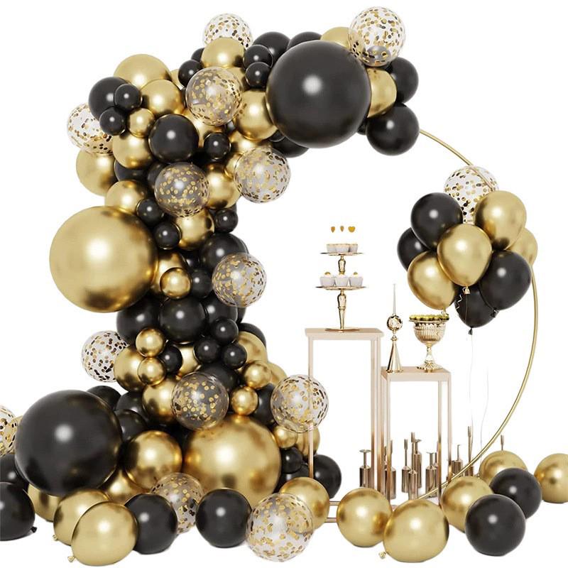 Black Gold Series Balloon Set for Birthday Party Decoration