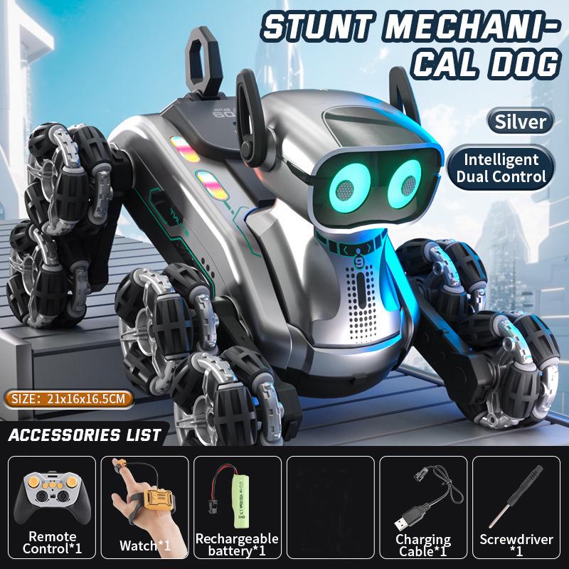 Kids' Remote Control Robot Dog Toy: Intelligent Electric Stunt Car with Eight Wheels