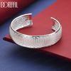 925 Sterling Silver Heavy-Duty Mesh Openwork Wide Bracelet - Fashion Gift Jewelry