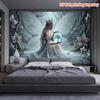 2D White Ice Fairy Tapestry Magical Orchid Forest Wall Art Decor