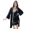 [] Ice silk sexy strap nightdress two-piece set for women, summer private pure and alluring style with padded pajamas for women