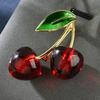 Cherry Fruit Brooch Pin For Women With Metal Finish Fashionable Accessory For Gift Giving