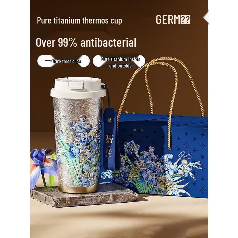 Germ Van Gogh Series Pure Titanium Dual-Drink Thermos Bottle