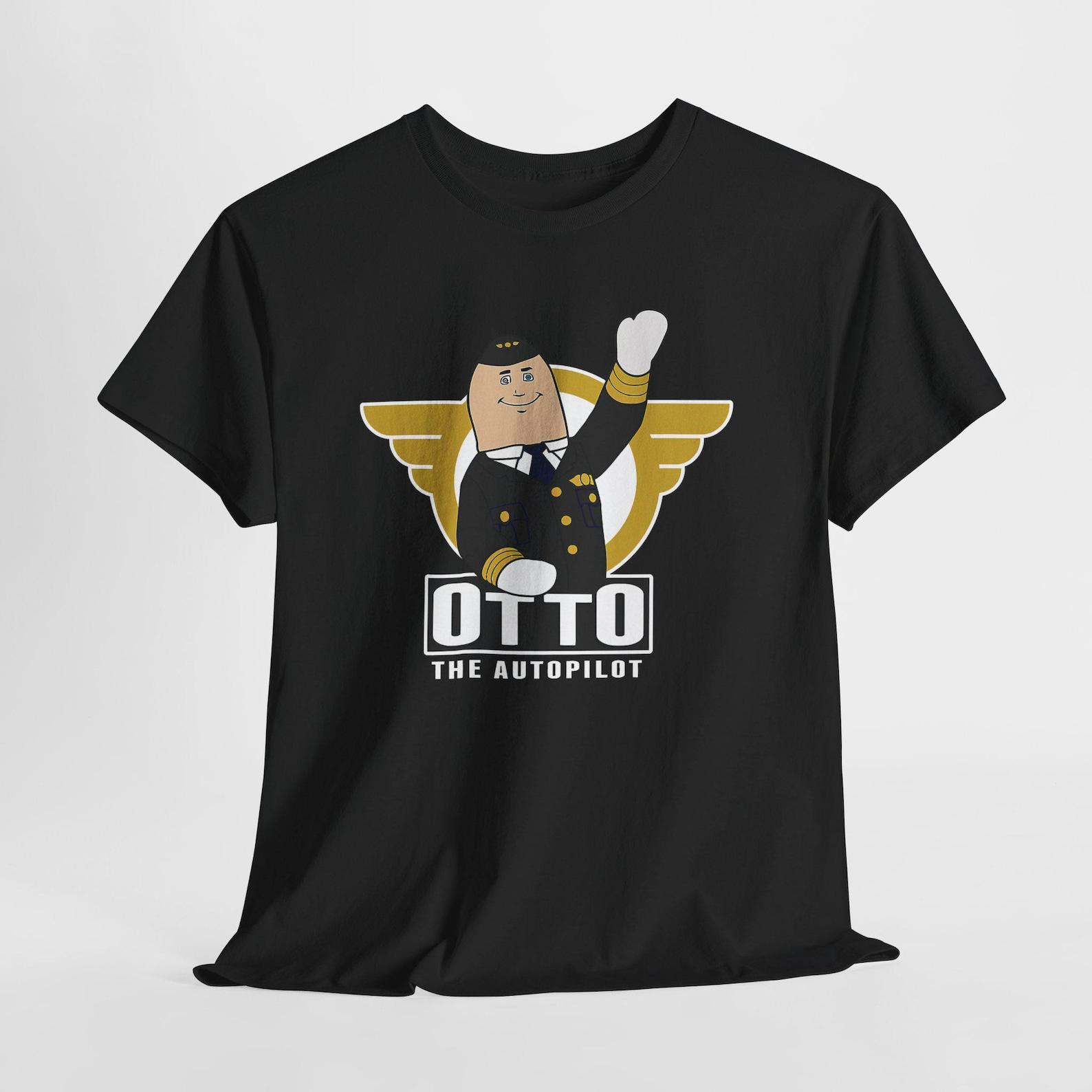 Otto Airplane Movie Logo Blue Navy Black Tees T-Shirt Size S-5XL 4XL
