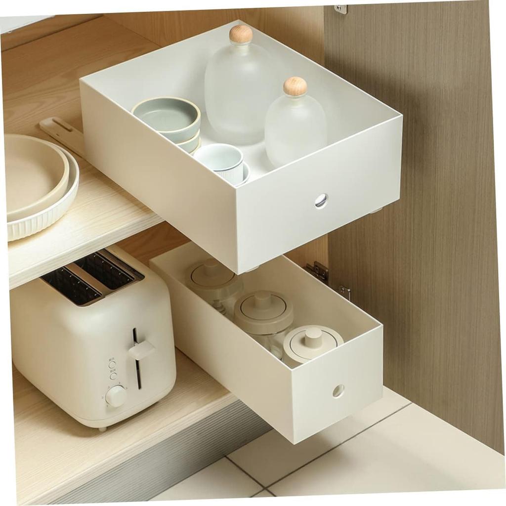 4 Sets of Self-Adhesive Drawer Guide Slides, White Drawer Slides Replacement for Smooth Sliding Drawers, Ideal for Cabinets and Dressers