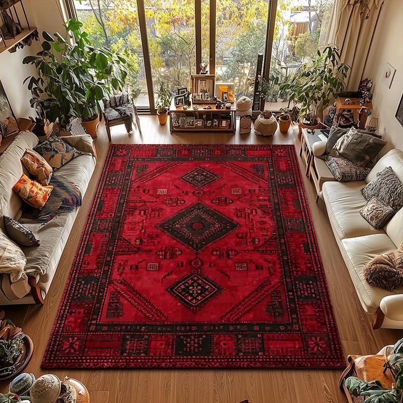 

RAKKS Retro Red Persian Carpet / Turkish Area Rug Non-slip Living Room Decor Sofa Rug Bedroom Bedside Rug Kitchen Floor Mat 40x60cm15.8x23.6in