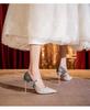 Luxury Ladies Pumps Banquet Wedding Shoes Pointed Toe Sequins Rhinestone Flowers Stiletto High Heels Single Shoes for Women