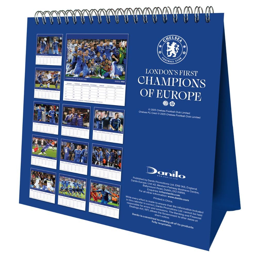 Chelsea FC 2026 Crest Desktop Calendar