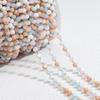 No Fade 1Meter Crystal Stone Stainless Steel Chain Pink Blue Beaded Chains for Necklace Bracelet Chain Jewelry Making DIY