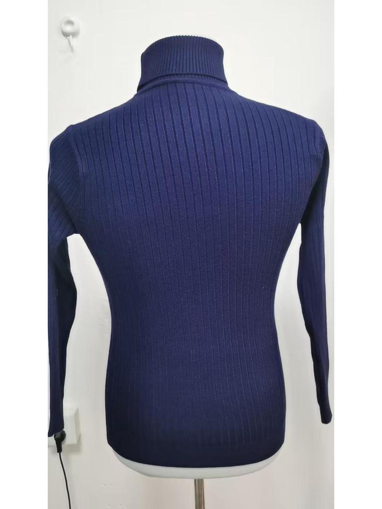 Men's Slim Fit High Collar Knitted Sweater Pullover - Trendy Cross-Border Autumn/Winter Long Sleeve Twisted Design
