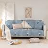 Baumwoll-Sofabezug Rutschfest Staubdicht Wohnzimmer Karomuster Sofa Liegesessel Rückenlehne Möbel Vollabdeckung Waschbar Ohne Ausbleichen für Zuhause