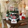 Christmas Tiered Tray Decor, Rustic Farm-House Xmas Wooden Signs Decorations For Kitchen Home Table Party Supplies, Tray Not Include