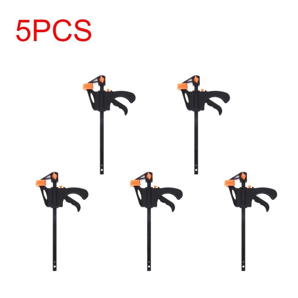 1-10pcs 4inches Woodworking Clamp F-Type Nylon Quick Clip Woodworking Hard Grip Release Squeeze Ratchet DIY Hand Tool Kit Gadget