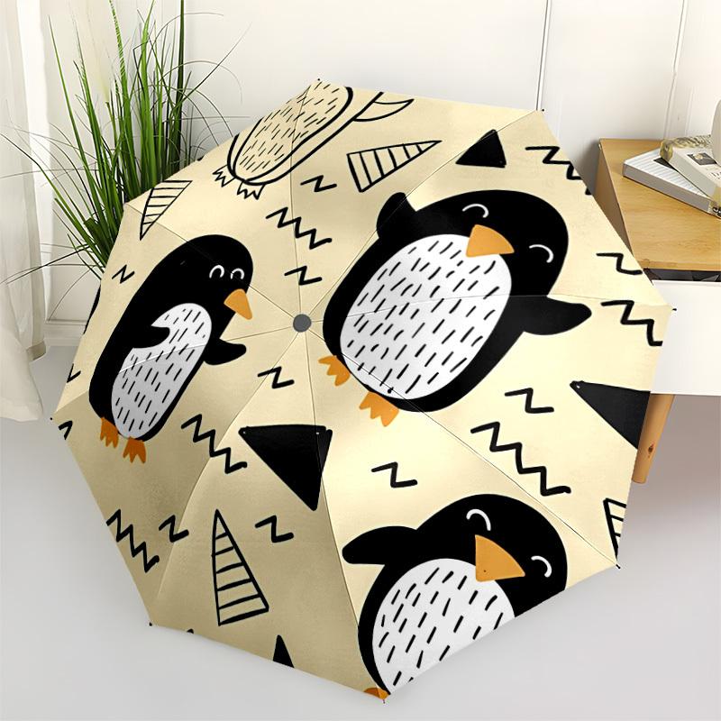 1pc Penguin Pattern Open/Close Folding Umbrella, All- Portable Umbrella for & Men, Stylish Accessory (Holiday Gift) 8-Rib yy251213165