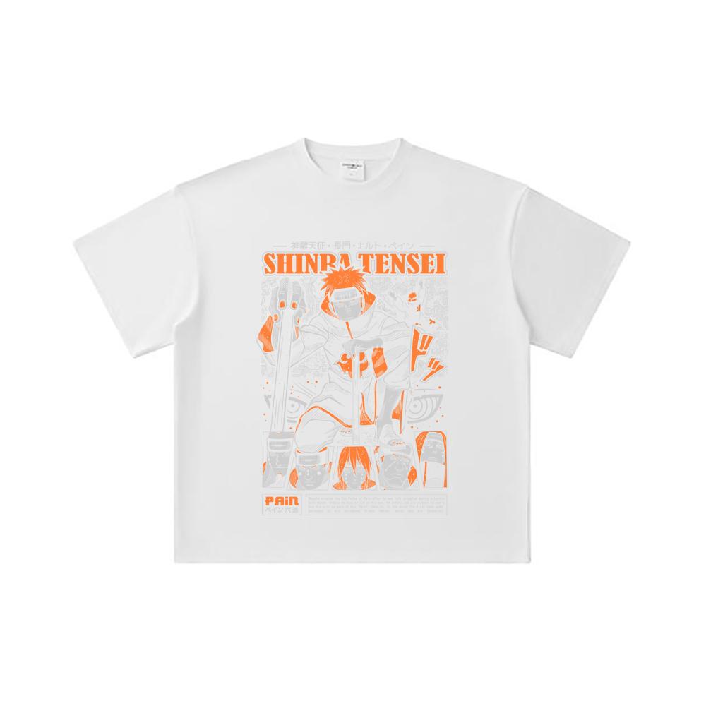 260 GSM Double Yarn 32 Count 100% Cotton Naruto V21 Pain Print Unisex Heavy Cotton T Shirt