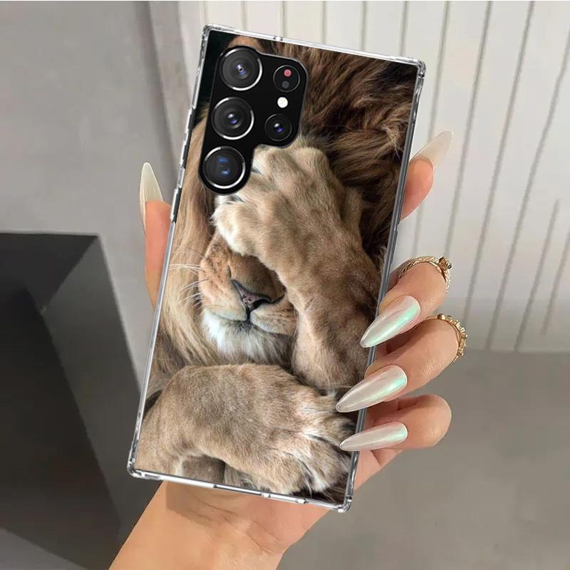 

Lion Alpha Male Cub King Phone Case for Samsung Galaxy S25 S24 S23 Ultra S22 S21 Plus S20 FE S10 + S10E S25U Soft Print Shell S2 Samsung S10