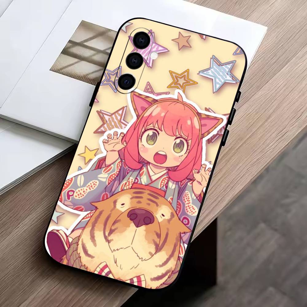 Cute Cute Anya Phone Case For Samsung Galaxy A73,A72,A71,A70,A53,A52,A51,Soft Silicone Black Cover