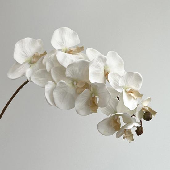 Konstgjorda Phalaenopsis-blommor 10-huvudiga stjälkar 3D-utskrift Realistiska konstgjorda orkidéer för vardagsrum, bröllopsfest, bordsdekoration