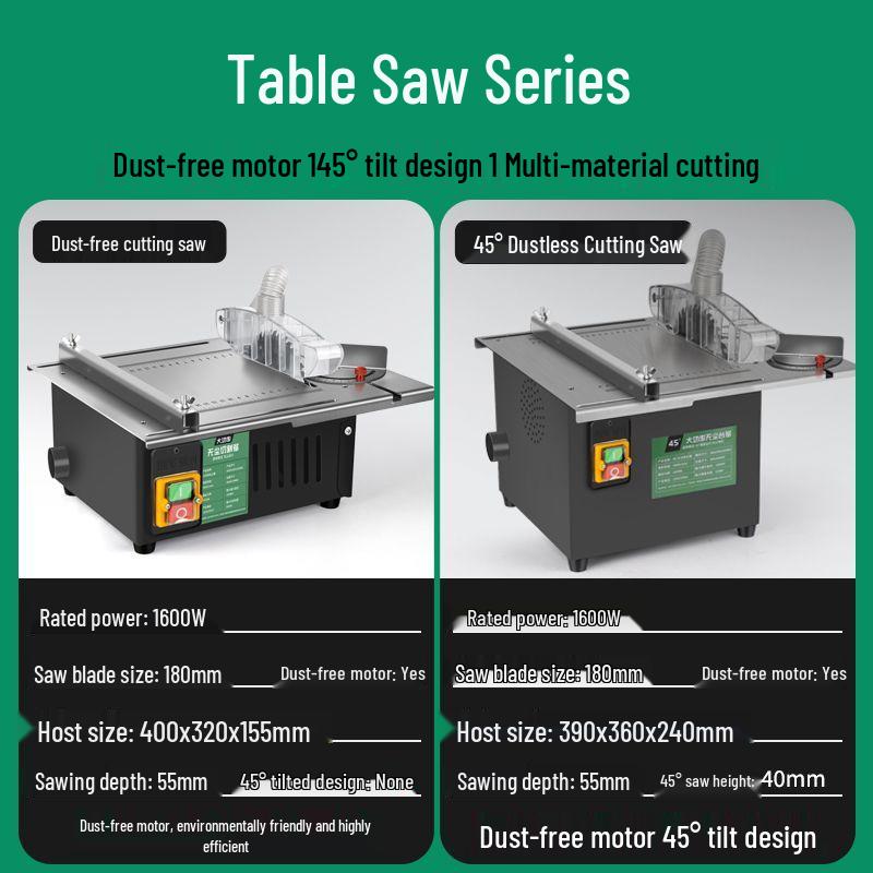 High-Power Mini Table Saw: Dust-Free, Multi-Functional Electric Panel & Wood Cutting Machine for Home Renovation.