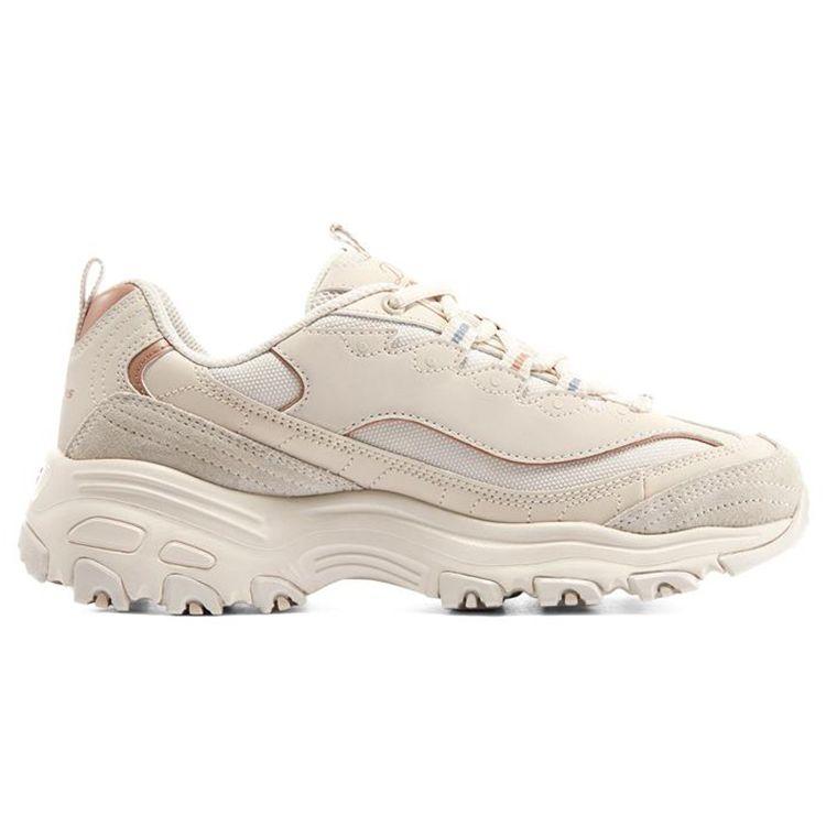 Skechers DLites 1.0 Panda Shoes Mocha Bear Vanilla Comfortable Versatile Casual Sports Height Increasing Low Top Dad Shoes Women Sneakers 896145-NAT