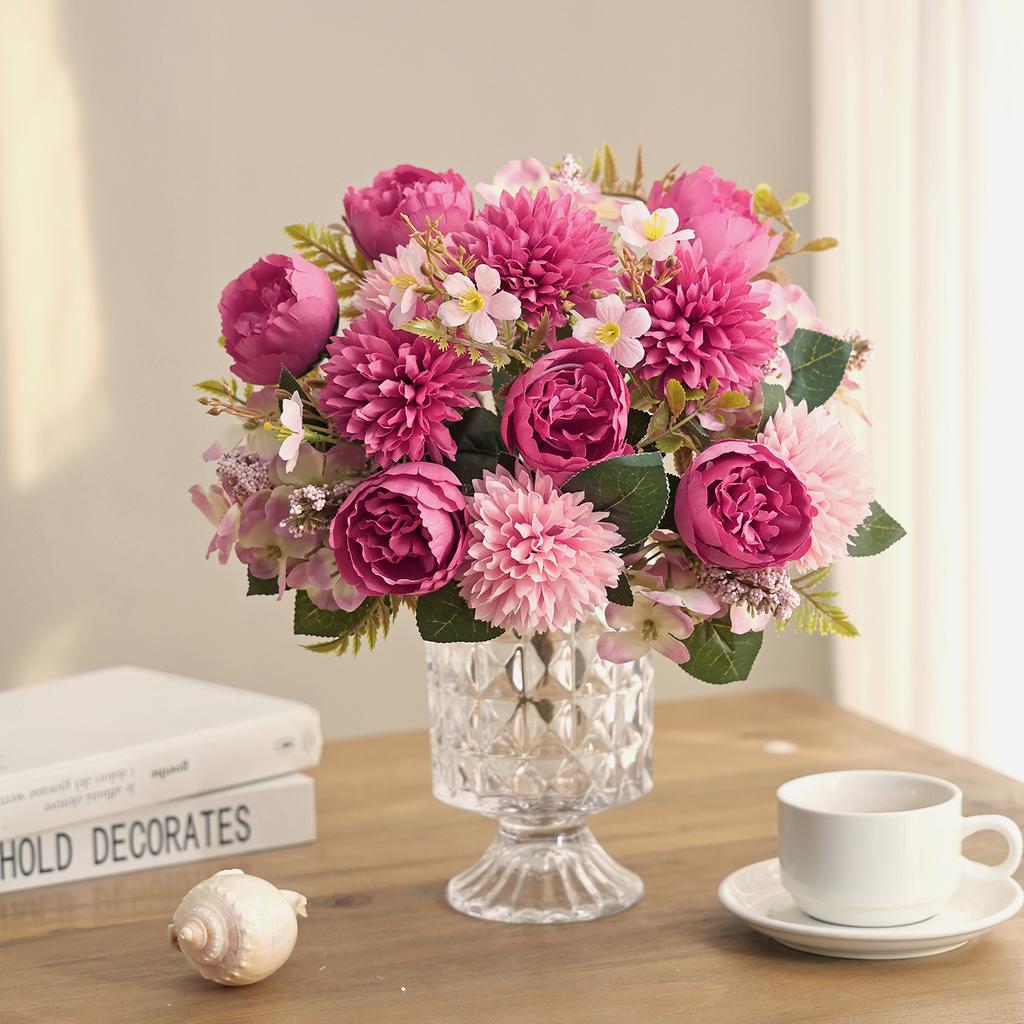 Künstliche Blumen Seidenkugel Chrysantheme Rose Haus Raum Tisch Hochzeit Brautstrauß Dekoration Festival Außen Garten DIY Geschenke