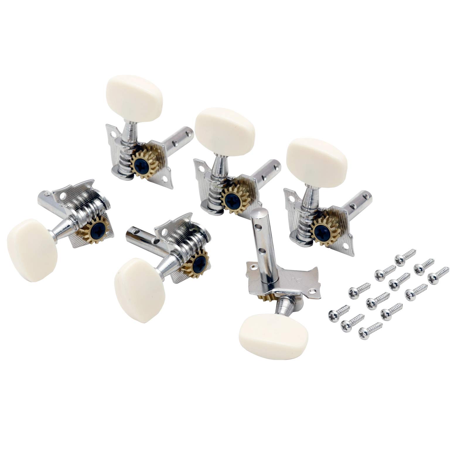 

Kiktani Thread Winding Peg for Steel Strings 3 Right 3 Left 1 Set Nickel + GM-SP