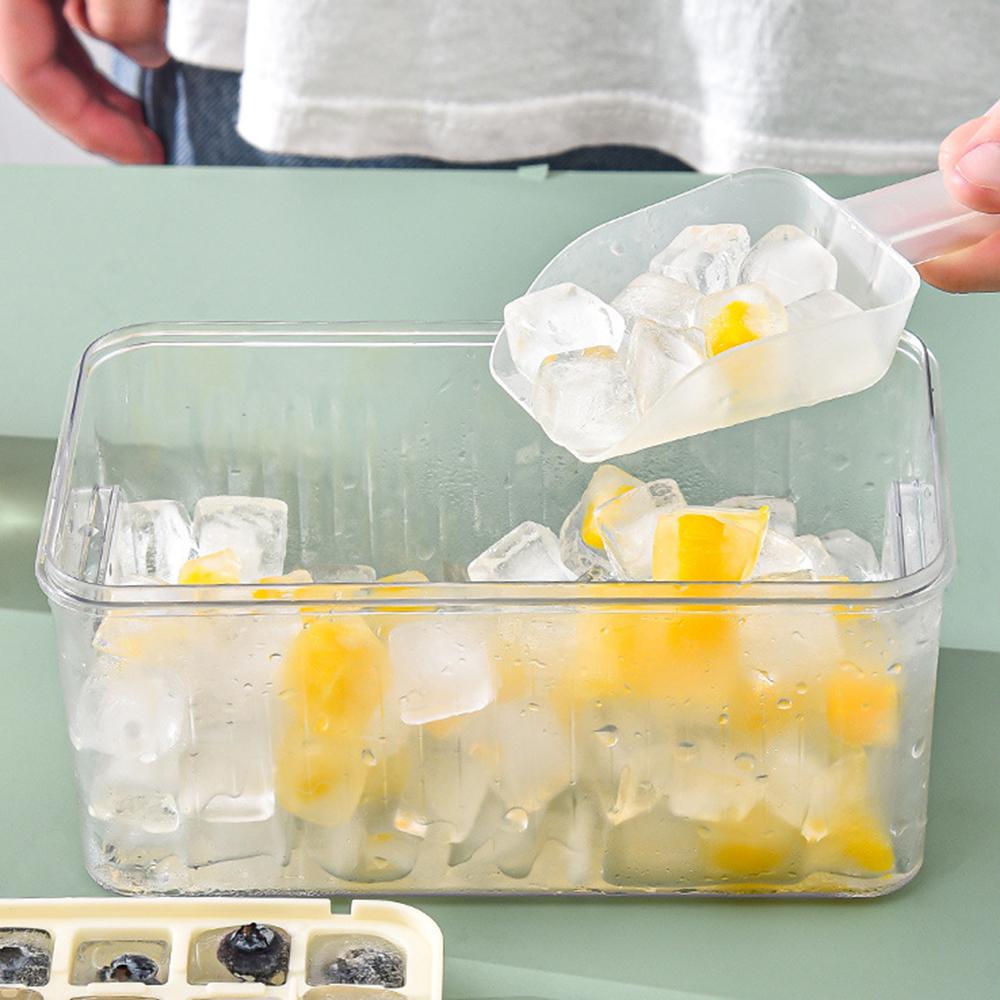 1 One-Click Ice Box, Home-Made Food Grade Ice Cube Storage Box, Creative Ice Block Mold, For Alcohol, Drinks, Coffee, Tea Drinks