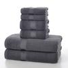 Customization Solid Color Nonwoven Dobby Cotton Towel Set 6 Absorbent Eco-Friendly Quick Drying Hand/Face Towels for Home Hotel