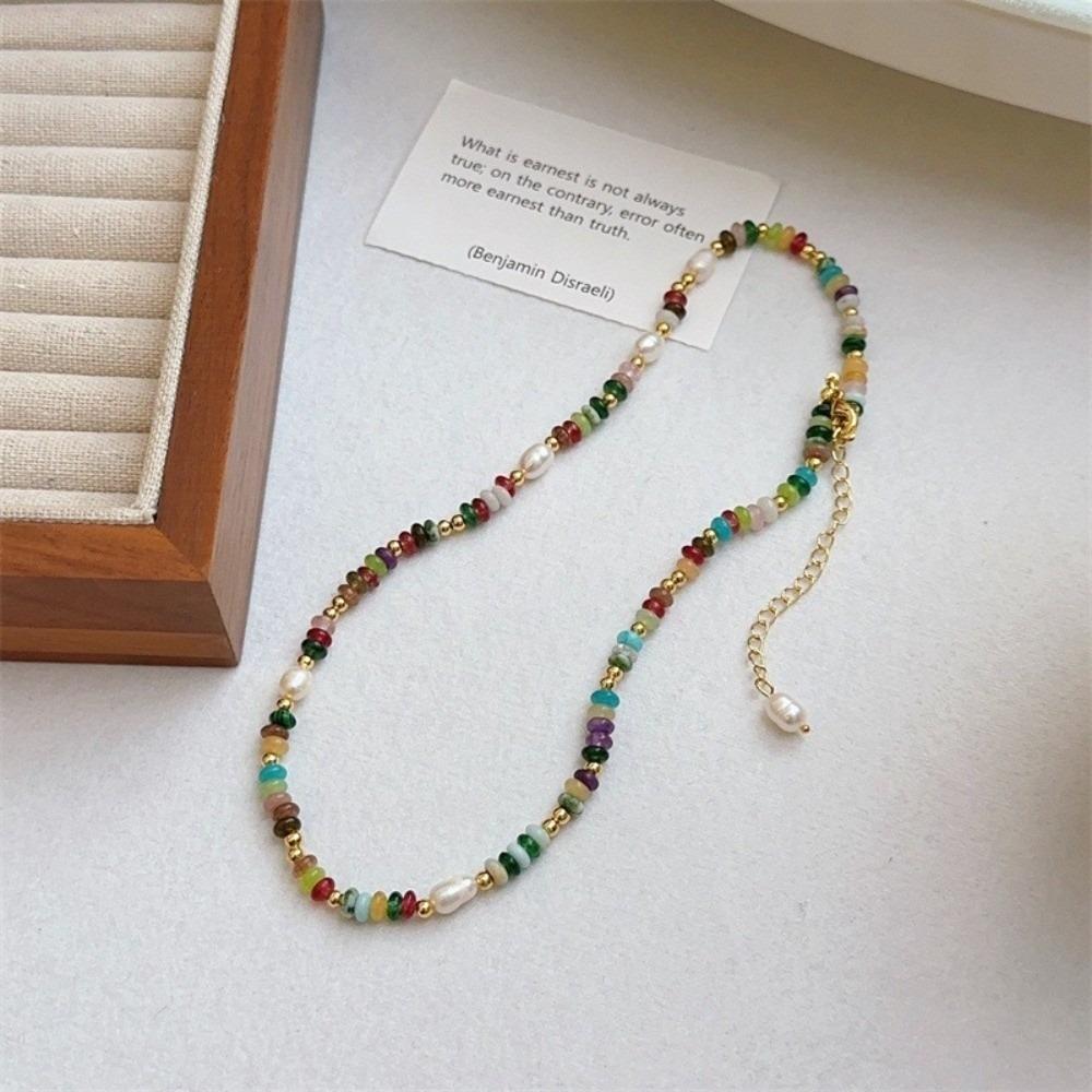 Natural Beads Stone Jewelry Elegant Female Jewelry New Freshwater Pearl Necklace Bracelet  Women