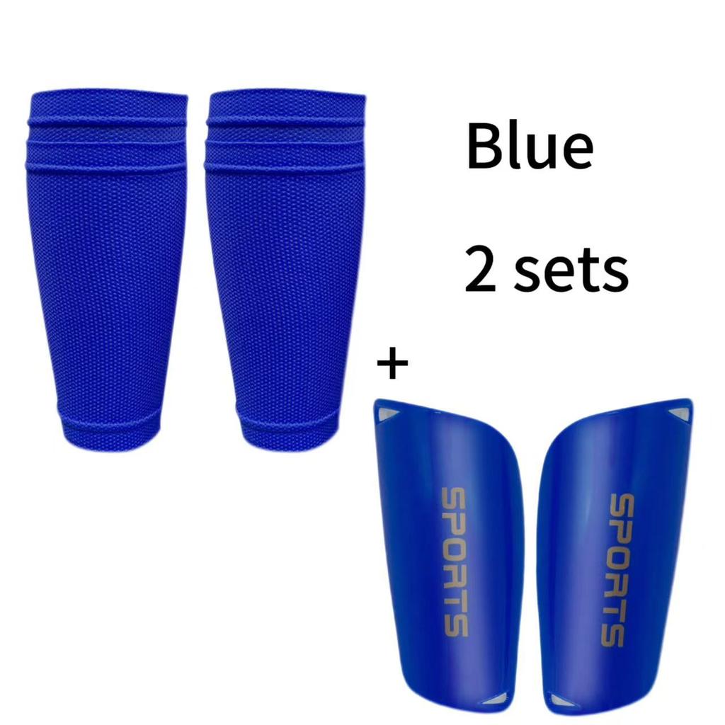 2 Pieces Soccer Set Crew Socks With Shin Guard Football Grip Socks,Leg Sleeve Sport Sock Covers for Adult