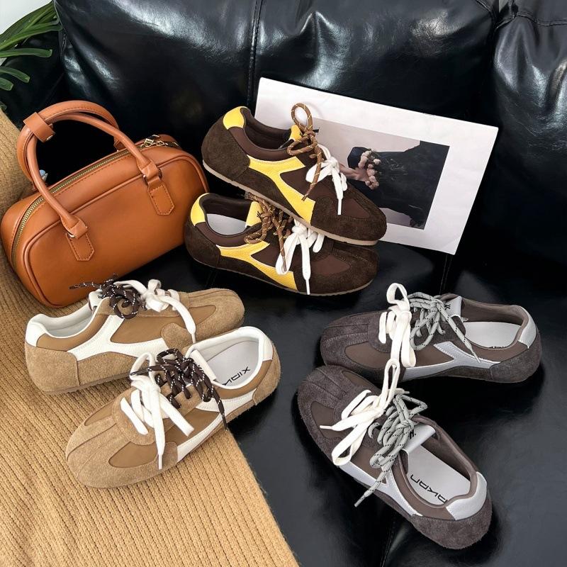 Suding Home Height Increase 4cm Retro German Training Shoes Women's 2025 New Casual Versatile Sports Shoes Forrest Gump Shoes Tide