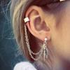 New European & American Street Style Leaf Tassel Dangle Earrings for Women