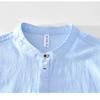 Chinese Retro Style Cotton Linen Tshirt for Men Summer Long Sleeve Top Daily Casual Stand Collar Pullover Men T-shirt 4XL