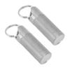 2 Pcs Medicine Sealed Bottle Waterproof Portable Keyring Single Layer Sealed Medicine Container