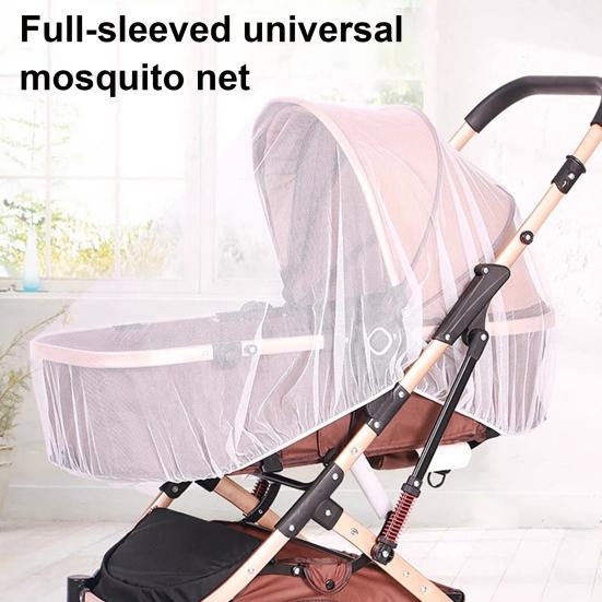 Baby Stroller Mosquito Net Breathable Mesh Lightweight Stroller Mosquito Protection Cover Foldable Universal Full Cover Stroller Netting with Elastic