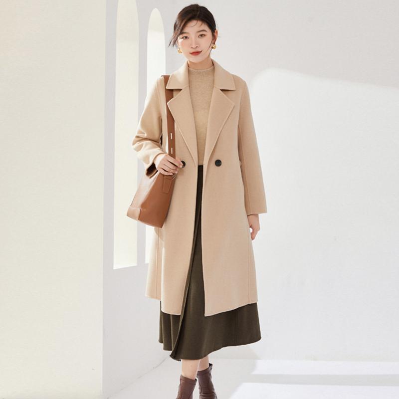100% Wool Women Coat MODERN NEW SAGA Autumn Wool Long Jacket Handmade Pea Coat Winter Warm Wool Overcoat