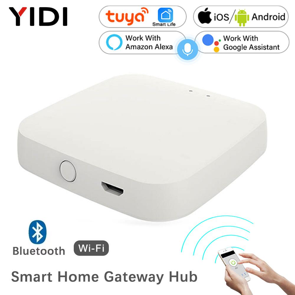Smart WiFi Bluetooth-Compatible Gateway Hub Smart SIG Mesh, Tuya Smart Life APP Remote Voice Control Work with Alexa Google Home