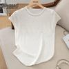 Siboshe Women's Rhinestone Round Neck Knit T-Shirt