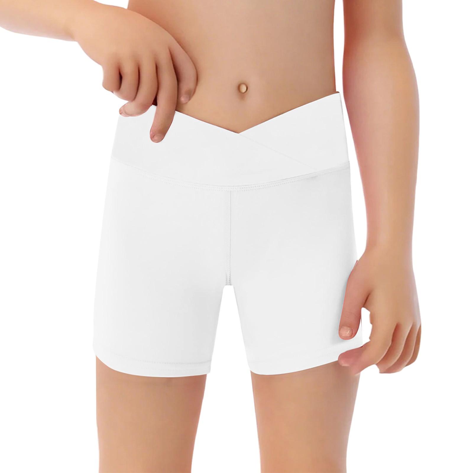 

Детские однотонные повседневные леггинсы для йоги с высокой талией и эластичными брюками длиной три четверти 130 белый