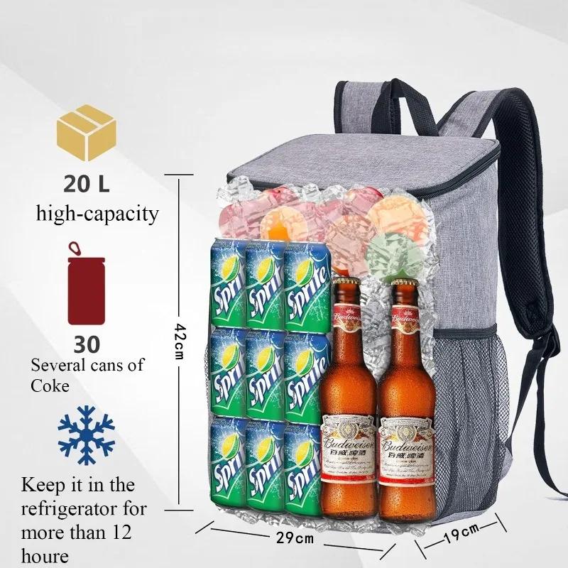 Outdoor Thermal Cooler Backpack Bags Insulated Leakproof Lunch Bag Camping Drink Refrigerator Picnic Food Fresh Keeping Bag
