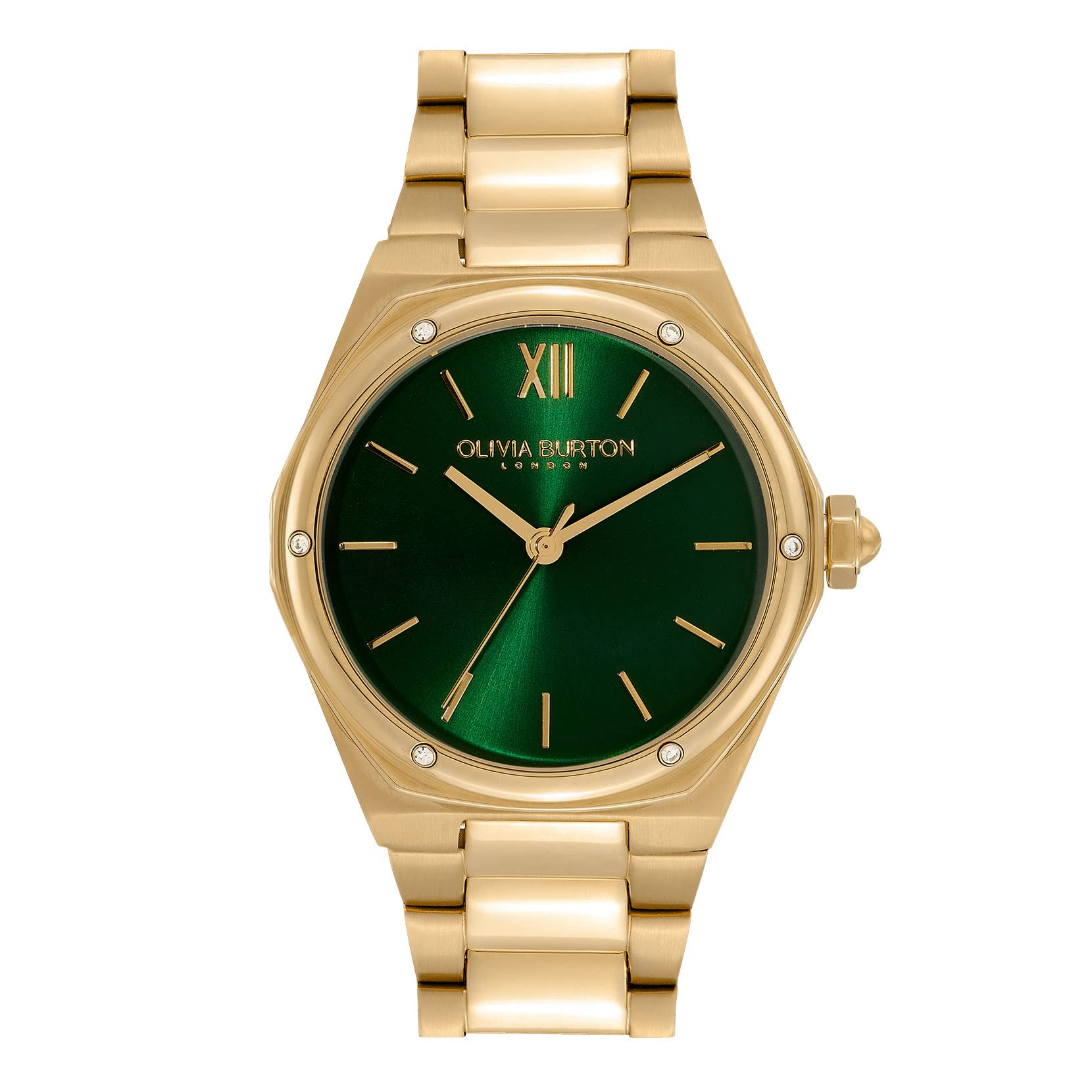 

Авторизованный дистрибьютор [OLIVIA BURTON] Женские часы Olivia Burton ob24000029 Sports Luxe 33 мм Hexa Green & Gold Bracelet Watch