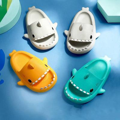 Funny Slippers Anti-skid Shark Slippers Solid Color Soft Outdoor Parent Child Slippers