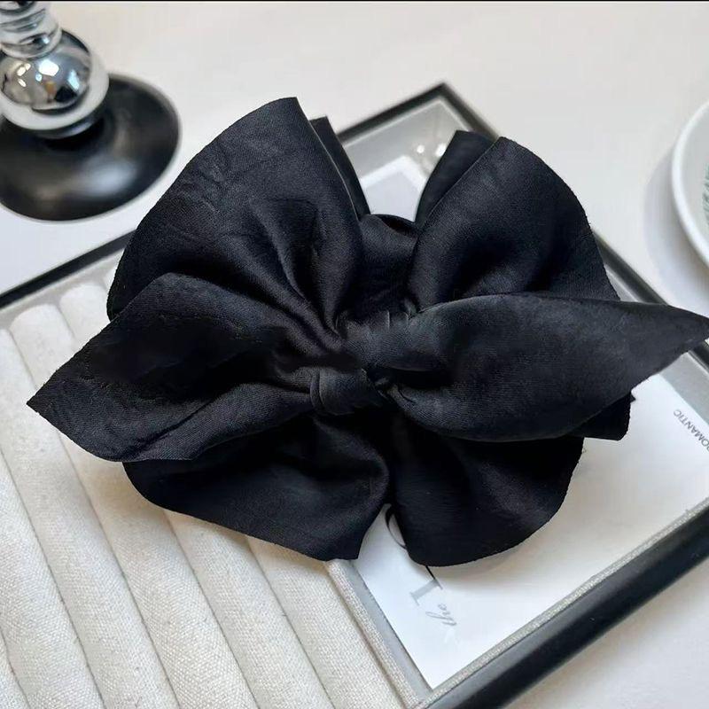 Hepburn Style Large Bow Claw Clip for Women s Updo Hair - High-End Shark Hairpin Accessory чёрный