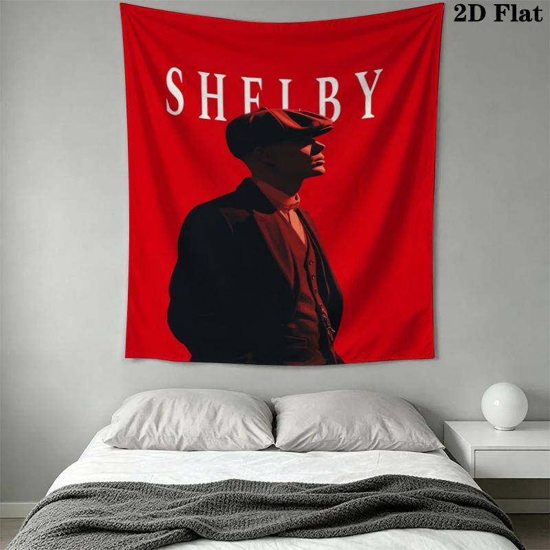 Thomas Shelby Wall Tapestry Aesthetic Wall Hanging Printed Fabric Blanket Decorative Tapestries for Bedroom Living Room Home Decor