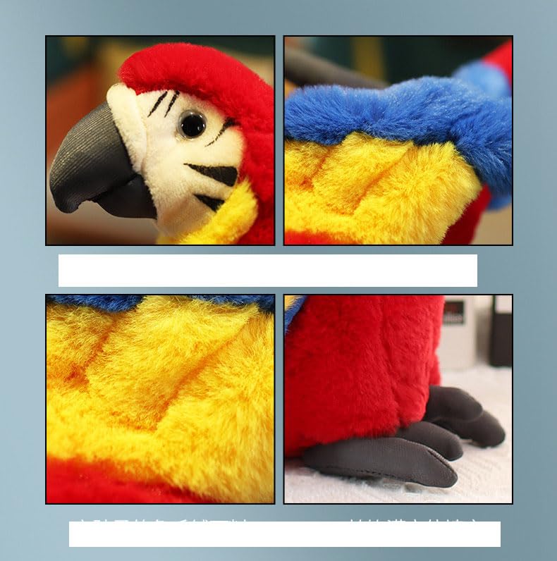 [Qingyun LEE] Plush Toy, Parrot, Realistic, Bird, Stuffed Toy, Gift, Huggable Pillow, Parrot, Plush, Fluffy, Cute, Blue