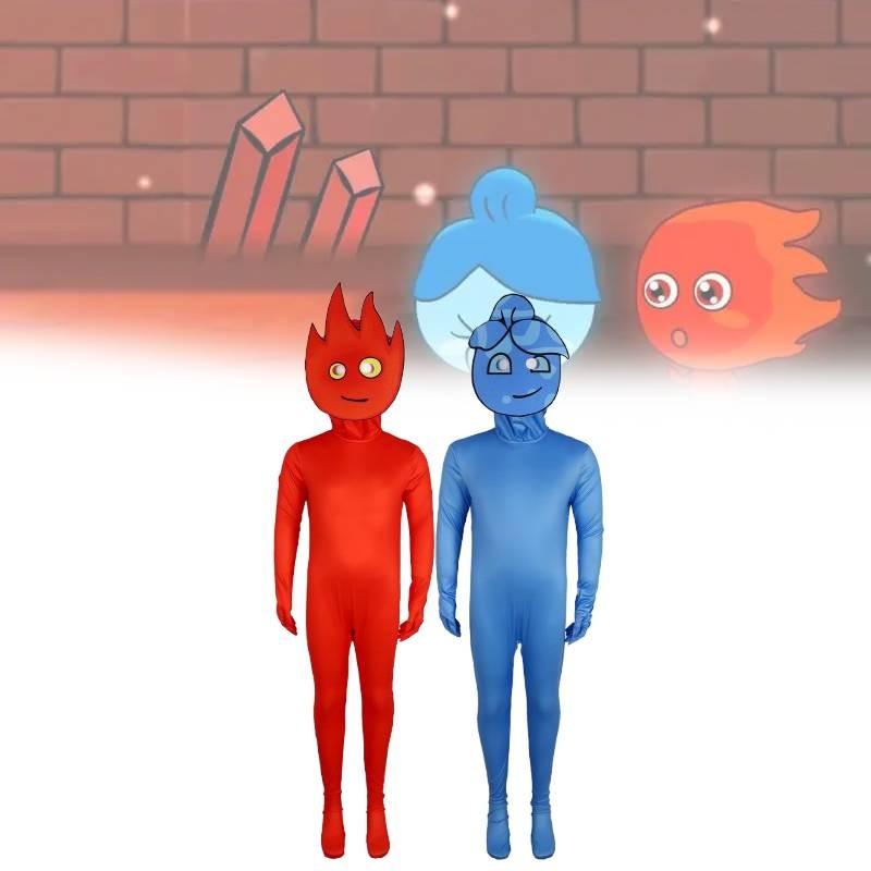 Watergirl Fireboy And Cosplay Costume Cartoon Jumpsuits Halloween Party Garment