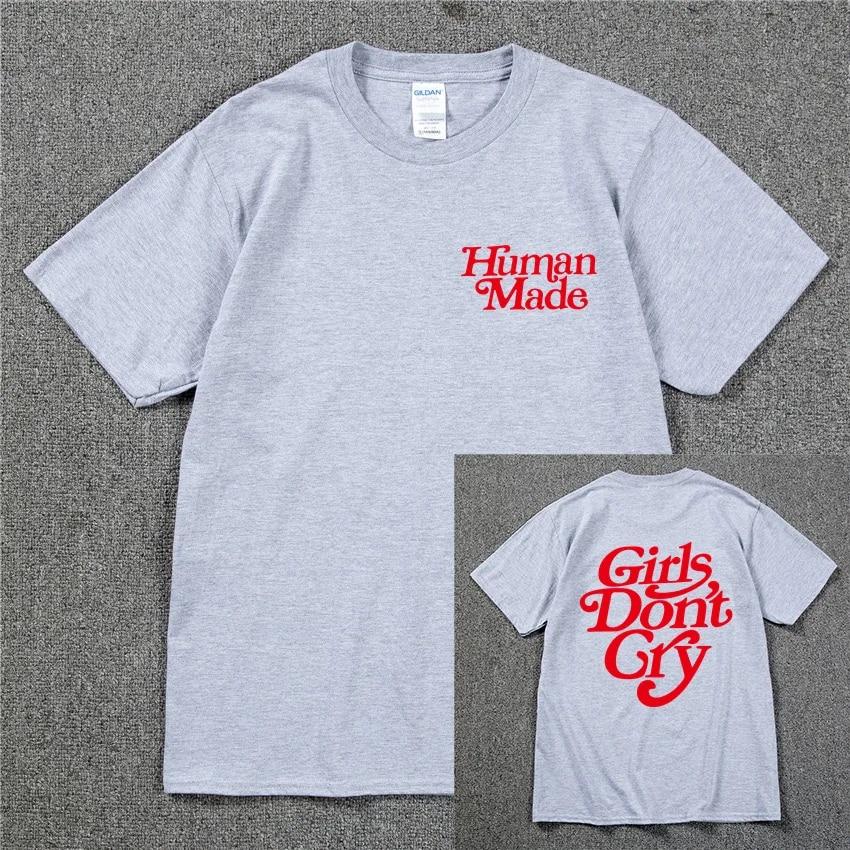 Girls Don’t Cry Human Unisex T-shirt  Unisex Cotton Best Quality Black White Letter Printing Casual Hip Hop Tshirts Harajuku Tops T