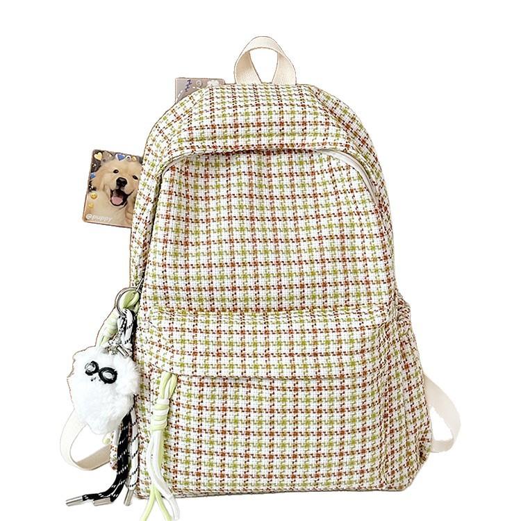 Schoolbag plaid backpack new high value small fresh schoolbag girls ins Korean version of junior high school students sweet backpack
