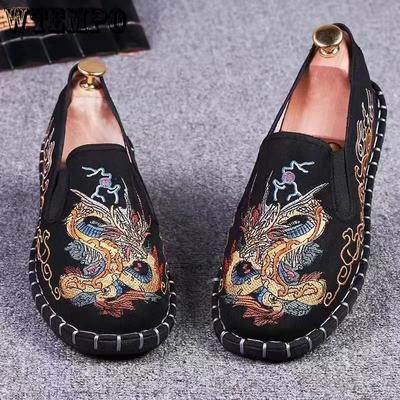Zapatos de tela antiguos de Beijing, zapatos de lona para hombres, zapatos de tela planos chinos transpirables informales, tendencia que combina con todo, chico Social de escuela secundaria
